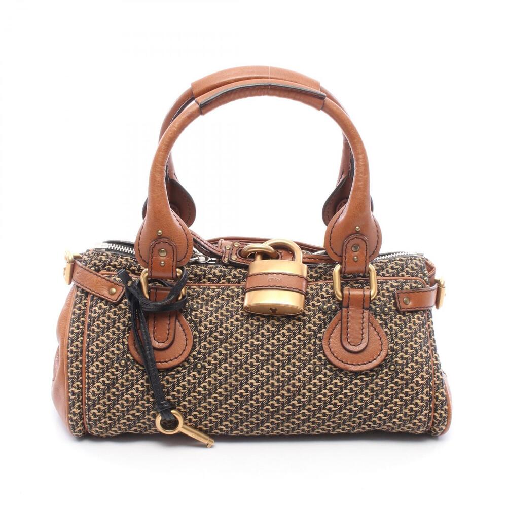 Chloe Paddington Handbag Leather Beige Black Tan